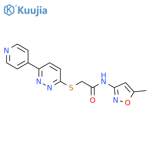 N-(5-methyl-1,2-oxazol-3-yl)-2-{6-(pyridin-4-yl)pyridazin-3-ylsulfanyl}acetamide structure