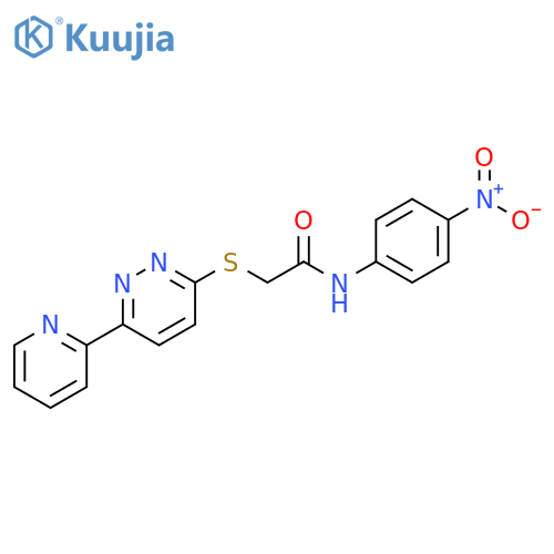 Acetamide, N-(4-nitrophenyl)-2-[[6-(2-pyridinyl)-3-pyridazinyl]thio]- structure