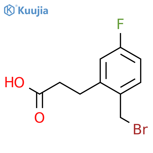 Benzenepropanoic acid, 2-(bromomethyl)-5-fluoro- structure