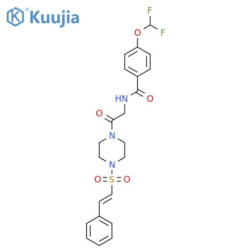 4-(difluoromethoxy)-N-{2-oxo-2-[4-(2-phenylethenesulfonyl)piperazin-1-yl]ethyl}benzamide structure