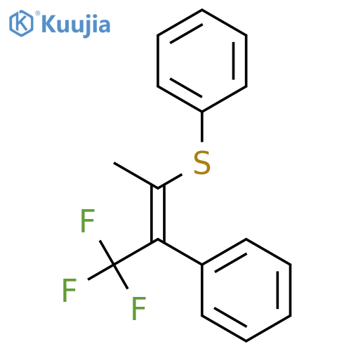 Benzene, [(1E)-2-(phenylthio)-1-(trifluoromethyl)-1-propenyl]- structure