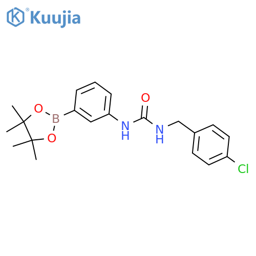 1-(4-chlorobenzyl)-3-(3-(4,4,5,5-tetramethyl-1,3,2-dioxaborolan-2-yl)phenyl)urea structure