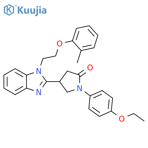 1-(4-ethoxyphenyl)-4-{1-2-(2-methylphenoxy)ethyl-1H-1,3-benzodiazol-2-yl}pyrrolidin-2-one structure