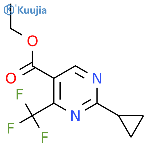 Ethyl 2-cyclopropyl-4-(trifluoromethyl)pyrimidine-5-carboxylate structure