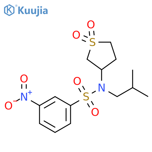 N-(1,1-dioxo-1lambda6-thiolan-3-yl)-N-(2-methylpropyl)-3-nitrobenzene-1-sulfonamide structure