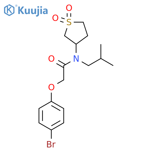 2-(4-bromophenoxy)-N-(1,1-dioxo-1lambda6-thiolan-3-yl)-N-(2-methylpropyl)acetamide structure