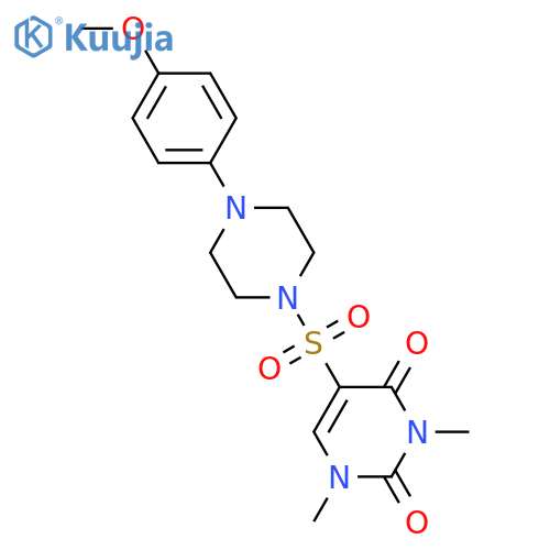 5-{4-(4-methoxyphenyl)piperazin-1-ylsulfonyl}-1,3-dimethyl-1,2,3,4-tetrahydropyrimidine-2,4-dione structure