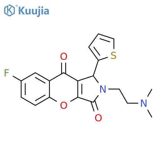 2-2-(dimethylamino)ethyl-7-fluoro-1-(thiophen-2-yl)-1H,2H,3H,9H-chromeno2,3-cpyrrole-3,9-dione structure