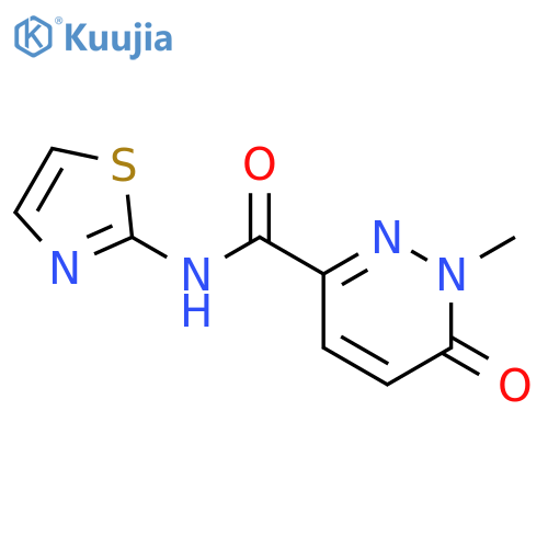 1-methyl-6-oxo-N-(1,3-thiazol-2-yl)-1,6-dihydropyridazine-3-carboxamide structure