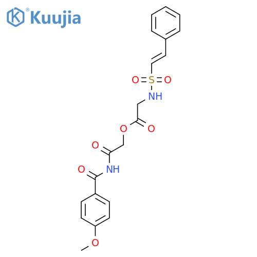 [(4-Methoxybenzoyl)carbamoyl]methyl 2-(2-phenylethenesulfonamido)acetate structure