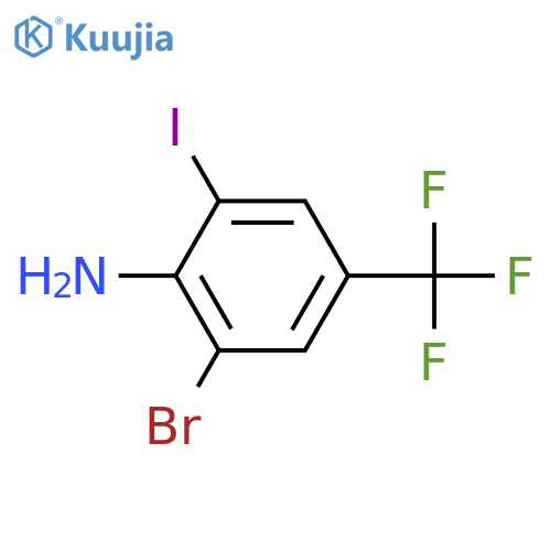 2-Bromo-6-iodo-4-(trifluoromethyl)aniline structure