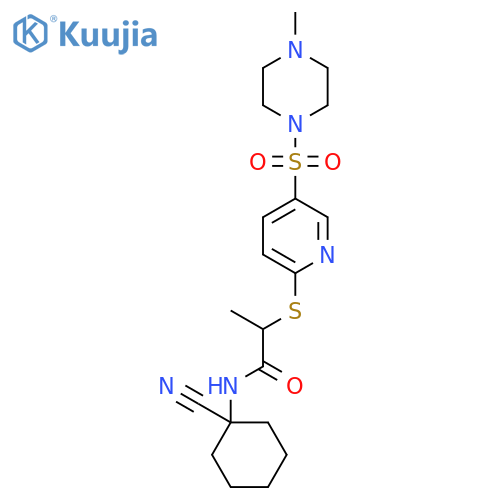 N-(1-cyanocyclohexyl)-2-({5-[(4-methylpiperazin-1-yl)sulfonyl]pyridin-2-yl}sulfanyl)propanamide structure
