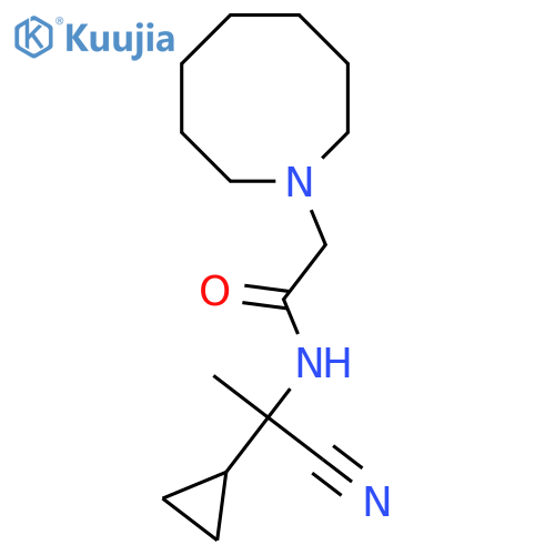 2-(azocan-1-yl)-N-(1-cyano-1-cyclopropylethyl)acetamide structure