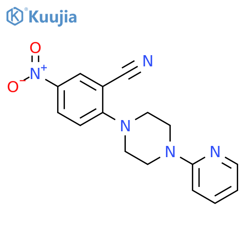5-Nitro-2-(4-pyridin-2-ylpiperazin-1-yl)-benzonitrile structure