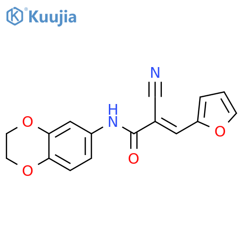 2-Cyano-N-(2,3-dihydro-1,4-benzodioxin-6-yl)-3-(2-furanyl)-2-propenamide structure