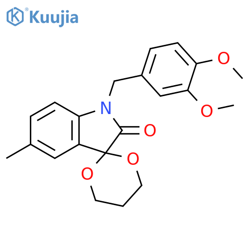 1'-(3,4-dimethoxyphenyl)methyl-5'-methyl-1',2'-dihydrospiro1,3-dioxane-2,3'-indole-2'-one structure