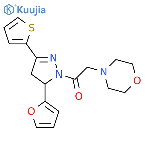 1-5-(furan-2-yl)-3-(thiophen-2-yl)-4,5-dihydro-1H-pyrazol-1-yl-2-(morpholin-4-yl)ethan-1-one structure
