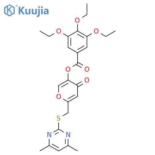 6-{(4,6-dimethylpyrimidin-2-yl)sulfanylmethyl}-4-oxo-4H-pyran-3-yl 3,4,5-triethoxybenzoate structure