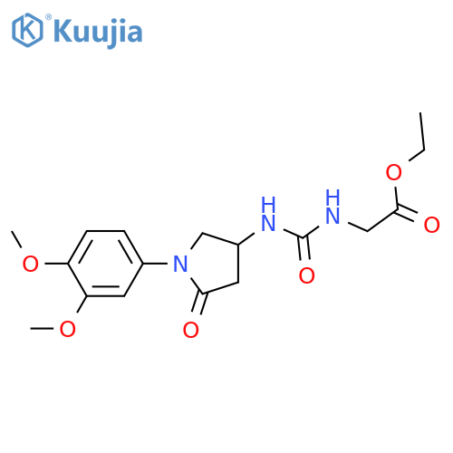 ethyl 2-({1-(3,4-dimethoxyphenyl)-5-oxopyrrolidin-3-ylcarbamoyl}amino)acetate structure