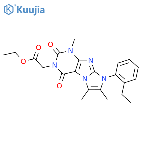 ethyl 2-8-(2-ethylphenyl)-1,6,7-trimethyl-2,4-dioxo-1H,2H,3H,4H,8H-imidazo1,2-gpurin-3-ylacetate structure