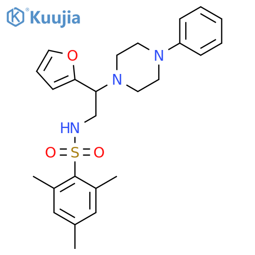 N-2-(furan-2-yl)-2-(4-phenylpiperazin-1-yl)ethyl-2,4,6-trimethylbenzene-1-sulfonamide structure