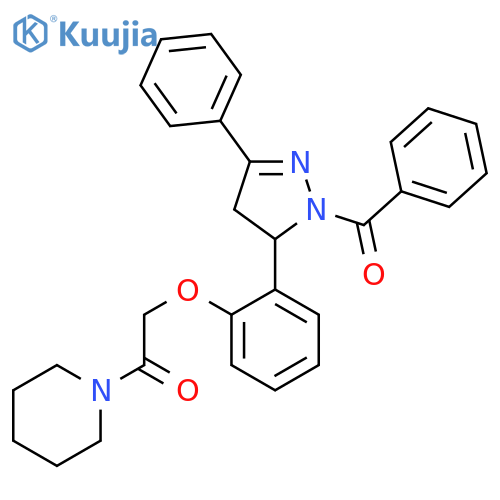 2-2-(1-benzoyl-3-phenyl-4,5-dihydro-1H-pyrazol-5-yl)phenoxy-1-(piperidin-1-yl)ethan-1-one structure