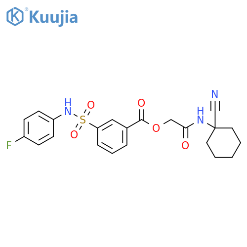 2-[(1-Cyanocyclohexyl)amino]-2-oxoethyl 3-[[(4-fluorophenyl)amino]sulfonyl]benzoate structure
