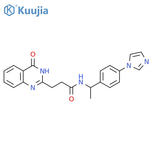 N-{1-4-(1H-imidazol-1-yl)phenylethyl}-3-(4-oxo-3,4-dihydroquinazolin-2-yl)propanamide structure