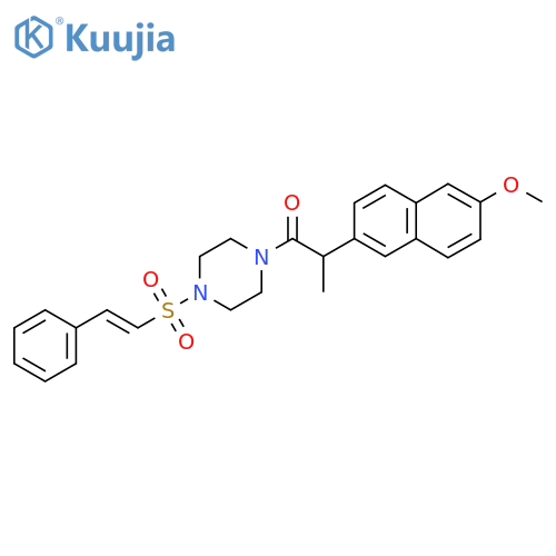 2-(6-Methoxynaphthalen-2-yl)-1-[4-(2-phenylethenesulfonyl)piperazin-1-yl]propan-1-one structure