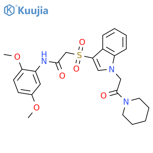 N-(2,5-dimethoxyphenyl)-2-({1-2-oxo-2-(piperidin-1-yl)ethyl-1H-indol-3-yl}sulfonyl)acetamide structure