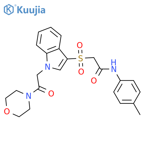 N-(4-methylphenyl)-2-({1-2-(morpholin-4-yl)-2-oxoethyl-1H-indol-3-yl}sulfonyl)acetamide structure