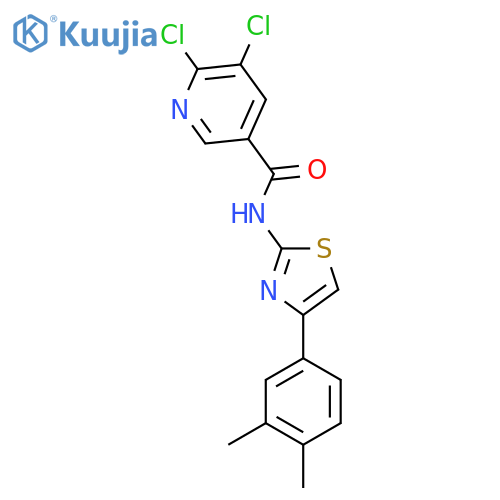 5,6-dichloro-N-[4-(3,4-dimethylphenyl)-1,3-thiazol-2-yl]pyridine-3-carboxamide structure