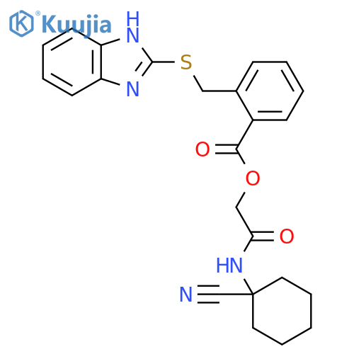[(1-cyanocyclohexyl)carbamoyl]methyl 2-[(1H-1,3-benzodiazol-2-ylsulfanyl)methyl]benzoate structure