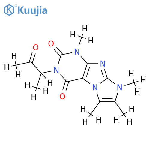 1,6,7,8-tetramethyl-3-(3-oxobutan-2-yl)-1H,2H,3H,4H,8H-imidazo1,2-gpurine-2,4-dione structure