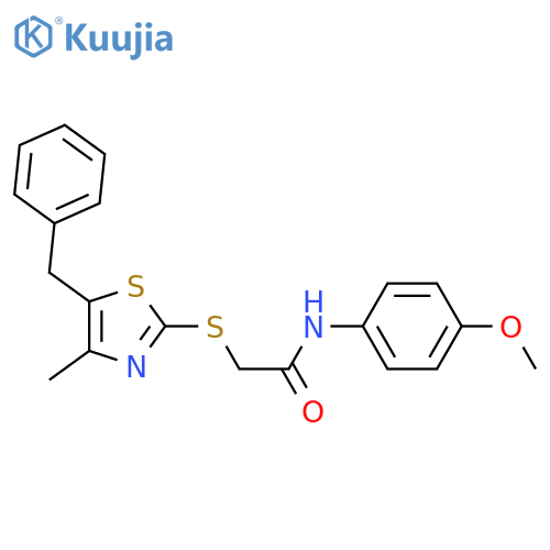 2-(5-benzyl-4-methyl-1,3-thiazol-2-yl)sulfanyl-N-(4-methoxyphenyl)acetamide structure