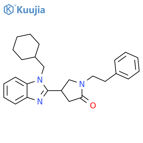 4-1-(cyclohexylmethyl)-1H-1,3-benzodiazol-2-yl-1-(2-phenylethyl)pyrrolidin-2-one structure