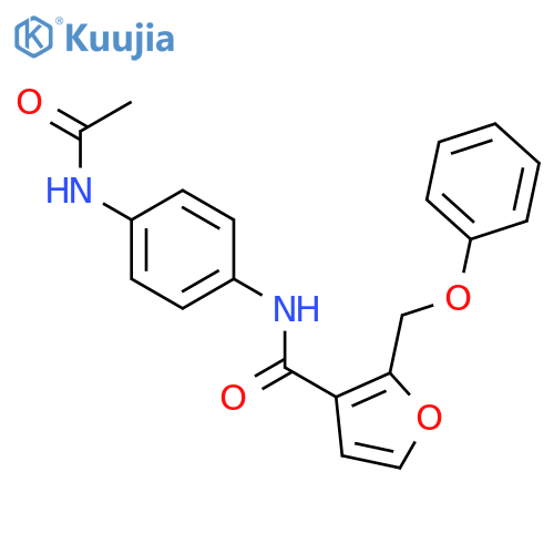 N-(4-acetamidophenyl)-2-(phenoxymethyl)furan-3-carboxamide structure