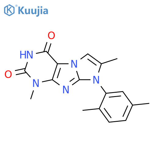 8-(2,5-dimethylphenyl)-1,7-dimethyl-1H,2H,3H,4H,8H-imidazo1,2-gpurine-2,4-dione structure