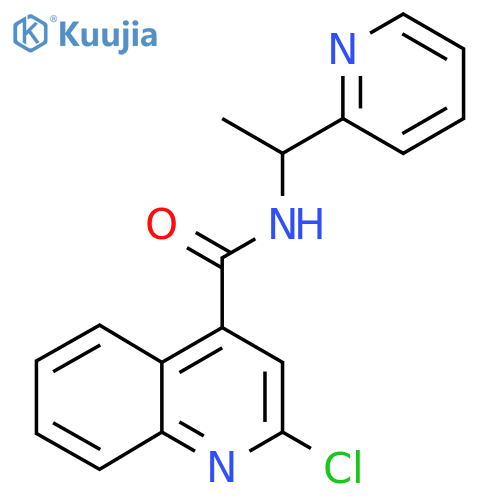 2-chloro-N-[1-(pyridin-2-yl)ethyl]quinoline-4-carboxamide structure