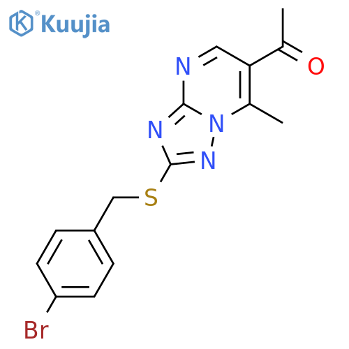 1-{2-(4-Bromobenzyl)thio-7-methyl1,2,4-triazolo1,5-apyrimidin-6-yl}ethanone structure