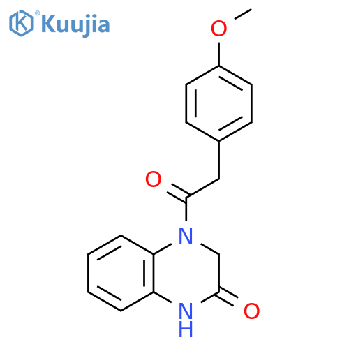 4-2-(4-methoxyphenyl)acetyl-1,2,3,4-tetrahydroquinoxalin-2-one structure
