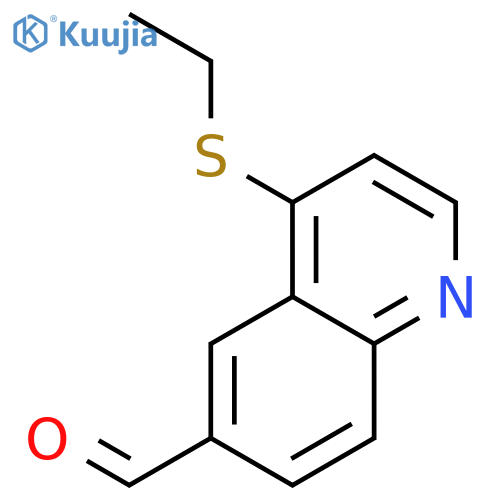 6-Quinolinecarboxaldehyde, 4-(ethylthio)- structure