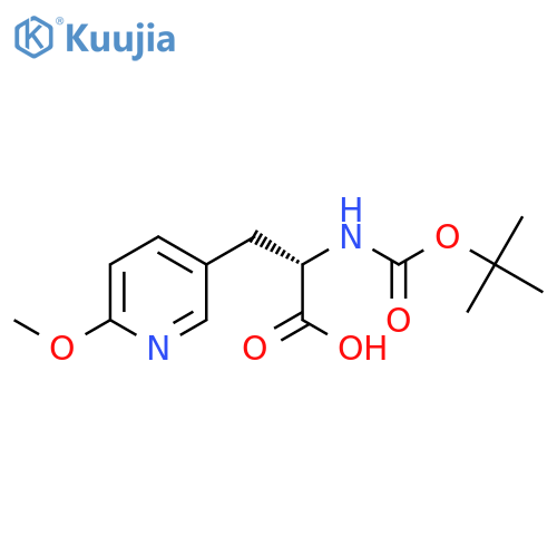 (2S)-2-{(tert-butoxy)carbonylamino}-3-(6-methoxypyridin-3-yl)propanoic acid structure