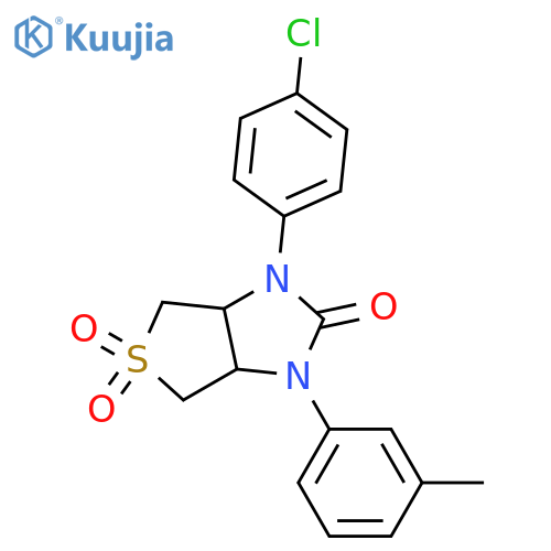 1-(4-chlorophenyl)-3-(3-methylphenyl)-hexahydro-1H-5lambda6-thieno3,4-dimidazole-2,5,5-trione structure