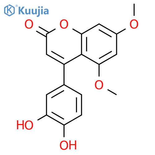 2H-1-Benzopyran-2-one, 4-(3,4-dihydroxyphenyl)-5,7-dimethoxy- structure