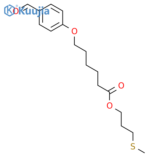 Hexanoic acid, 6-(4-formylphenoxy)-, 3-(methylthio)propyl ester structure