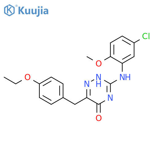 3-(5-chloro-2-methoxyphenyl)amino-6-(4-ethoxyphenyl)methyl-4,5-dihydro-1,2,4-triazin-5-one structure