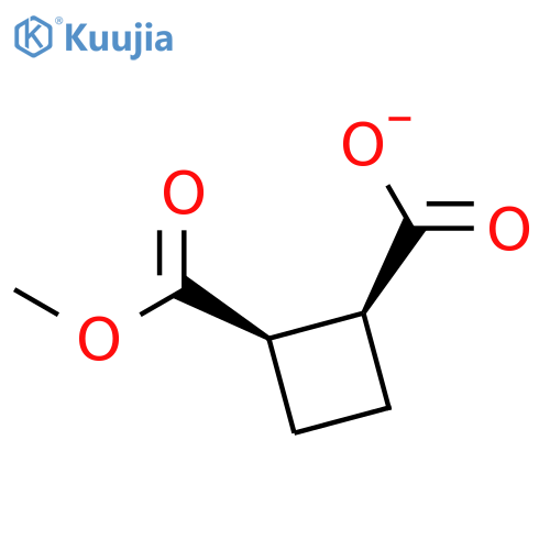 (1S,2R)-2-methoxycarbonylcyclobutanecarboxylic acid structure
