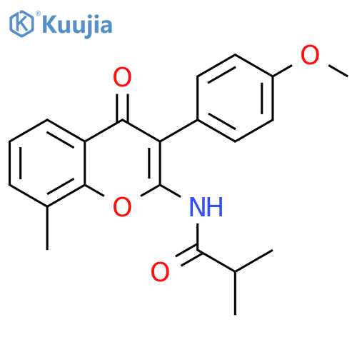 N-3-(4-methoxyphenyl)-8-methyl-4-oxo-4H-chromen-2-yl-2-methylpropanamide structure