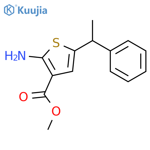 Methyl 2-amino-5-(1-phenylethyl)thiophene-3-carboxylate structure